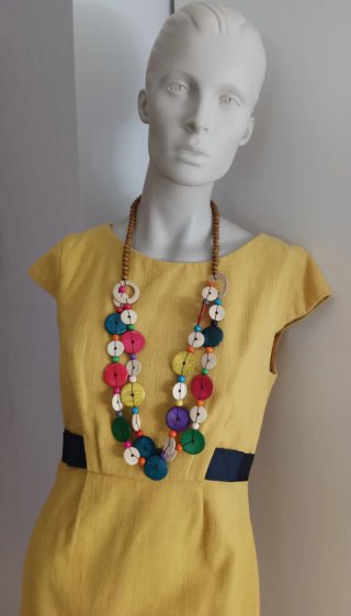 Collar Multicolor con Cuentas de Madera