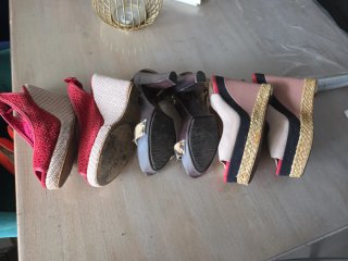 3 Pares Zapatos Mujer. 2cuñas y unos tacones