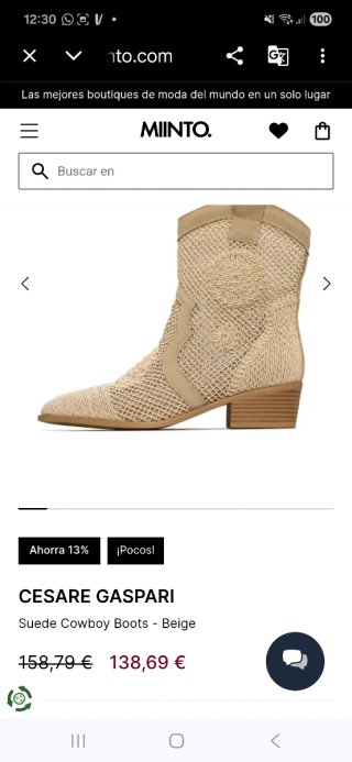 Botines Cesare Gaspari Beige Verano