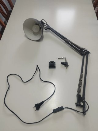Lámpara flexo de trabajo gris oscuro