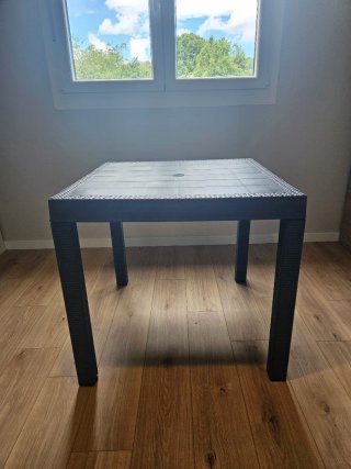 Mesa de exterior 80x80 gris antracita