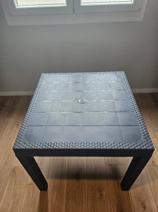 Mesa de exterior 80x80 gris antracita