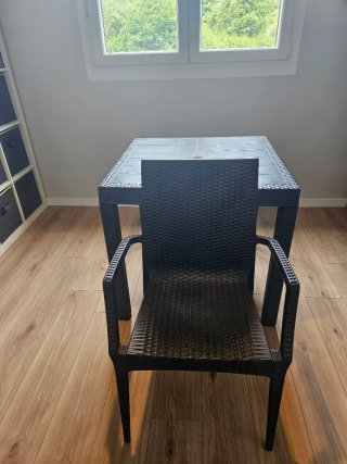 Mesa de exterior 80x80 gris antracita