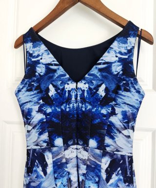 Vestido Adolfo Dominguez Estampado Azul
