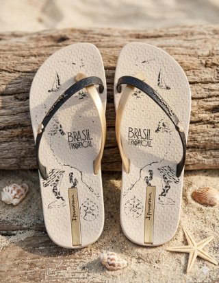 Sandalias Ipanema Beige y Dorado