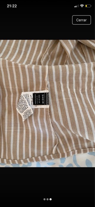 Chaleco rayas beige y blanco