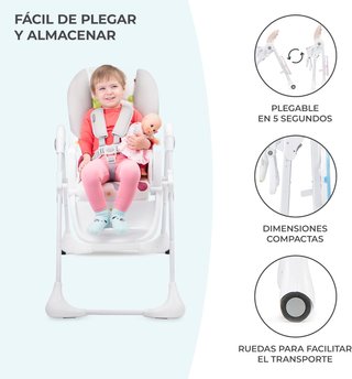- Kinderkraft trona bebé ajustable rosa