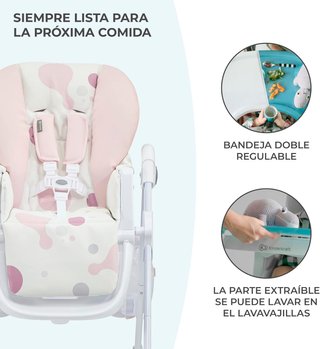 - Kinderkraft trona bebé ajustable rosa