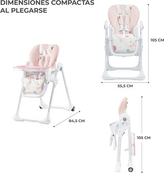 - Kinderkraft trona bebé ajustable rosa