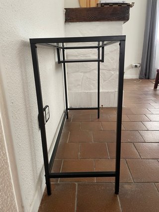 Consola recibidor metal negra y cristal Ikea