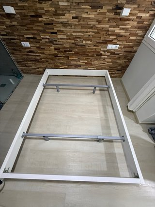 Estructura cama matrimonio madera y metal