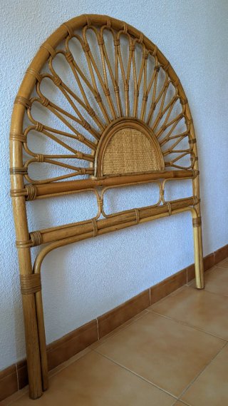 Conjunto dormitorio mimbre natural