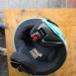 Casco Moto Azul talla S