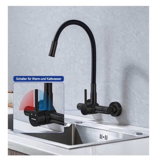 Rubinetto Cucina Parete Nero Flessibile