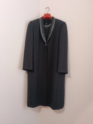 Vestido y abrigo a juego gris fiesta talla 50