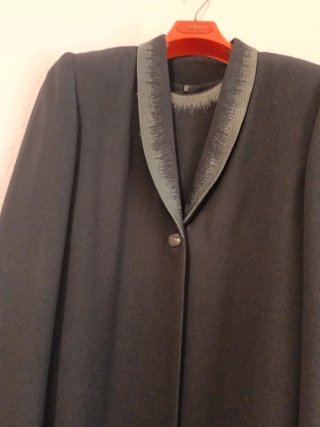 Vestido y abrigo a juego gris fiesta talla 50