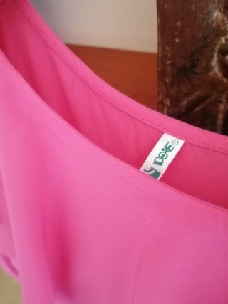 Abito bambina monospalla fucsia 9/10 anni IDEXÈ