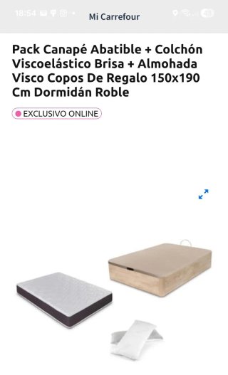 Colchón viscoelástico Brisa 150x190 Dormidan Roble