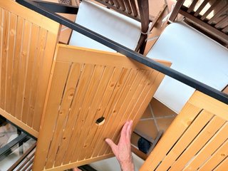 Mesa de jardín extensible madera de roble y metal