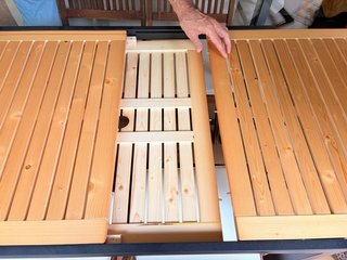 Mesa de jardín extensible madera de roble y metal