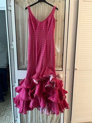 Vestido gitana perforado rosa