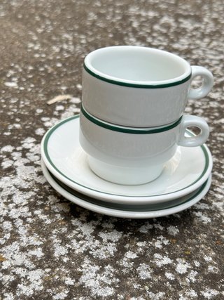 Pack 2 tazas de café con plato