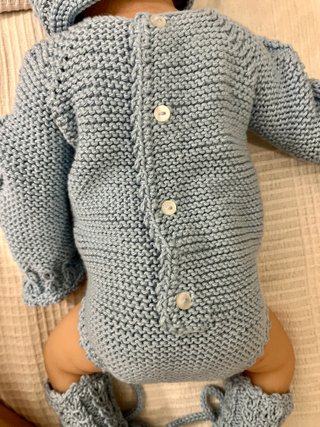 Conjunto bebé primera puesta 100% algodón azul