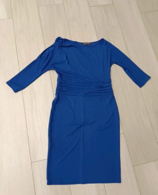 Vestito donna blu con spalle scoperte