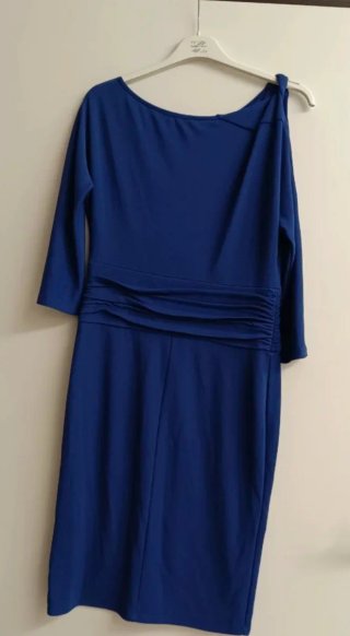 Vestito donna blu con spalle scoperte