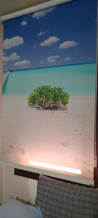 Estor enrollable con paisaje de playa