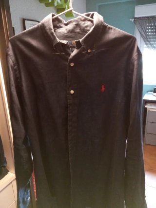 Camisa Lino Ralph Lauren Azul
