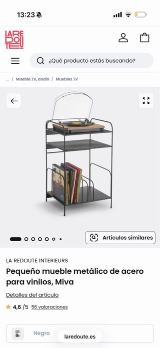 Mueble de acero lacado para vinilos y tocadiscos