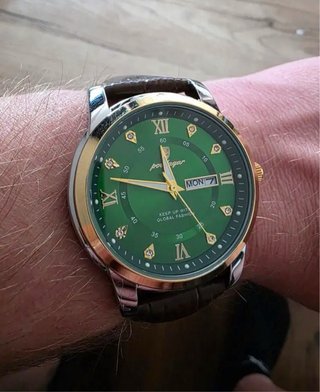 Reloj Poedagar Hombre Esfera Verde y Dorada