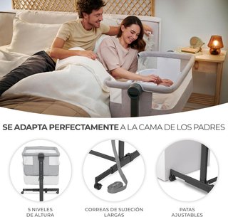 Culla con letto agganciabile regolabile con ruote Kinderkraft