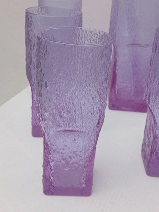 Set 6 Bicchieri Murano Viola Vintage + Caraffa