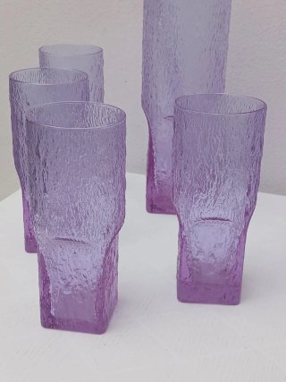 Set 6 Bicchieri Murano Viola Vintage + Caraffa