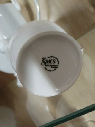 Juego de café de porcelana blanco