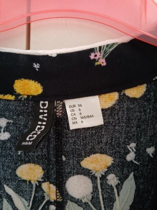 Vestido negro flores manga larga