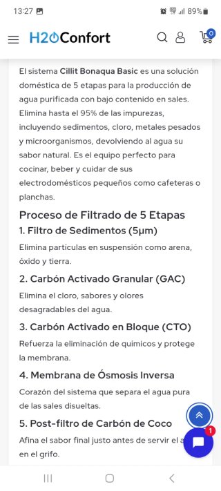 Filtro Osmosis Inversa Bonaqua Cillit
