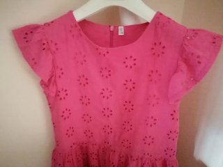 Abito bambina pizzo Sangallo fucsia 9/10 anni IDEX
