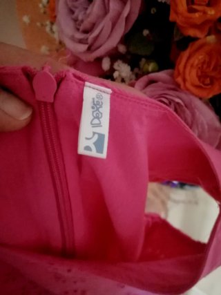 Abito bambina pizzo Sangallo fucsia 9/10 anni IDEX
