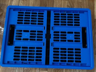 2 Cajas Almacenaje Plegables Plástico Azul