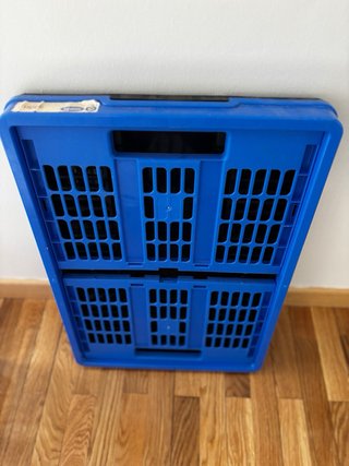 2 Cajas Almacenaje Plegables Plástico Azul