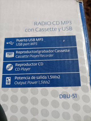 Radio CD Daewoo DBU-51 con cassette y USB