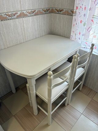 Mesa y 4 Sillas Cocina Blancas