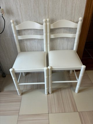 Mesa y 4 Sillas Cocina Blancas