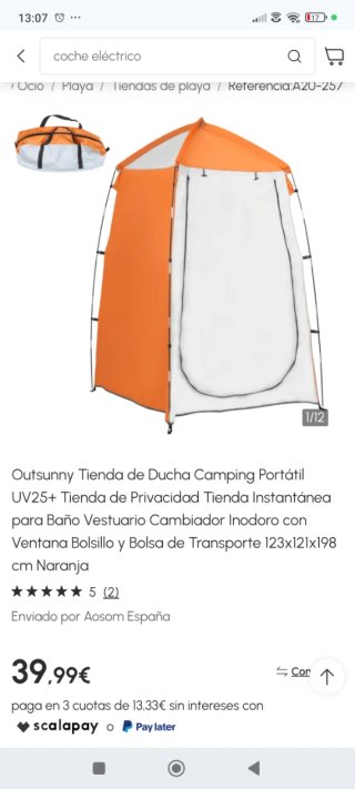 Wc químico Potti thetford 565P + tienda ducha