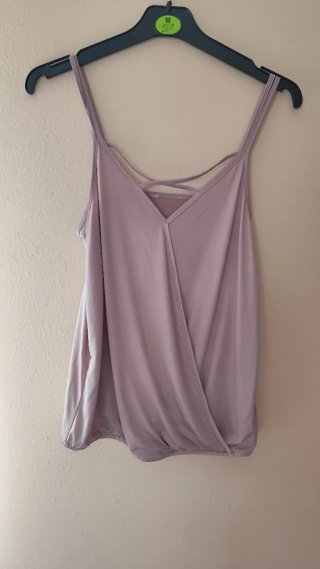 Blusa rosa tirantes cruzados talla L
