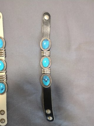 Pareja Pulseras India Turquesa Cuero