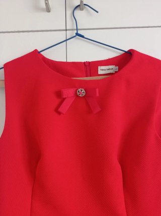 Vestido y Chaqueta Teria Yabar Rojo Talla M